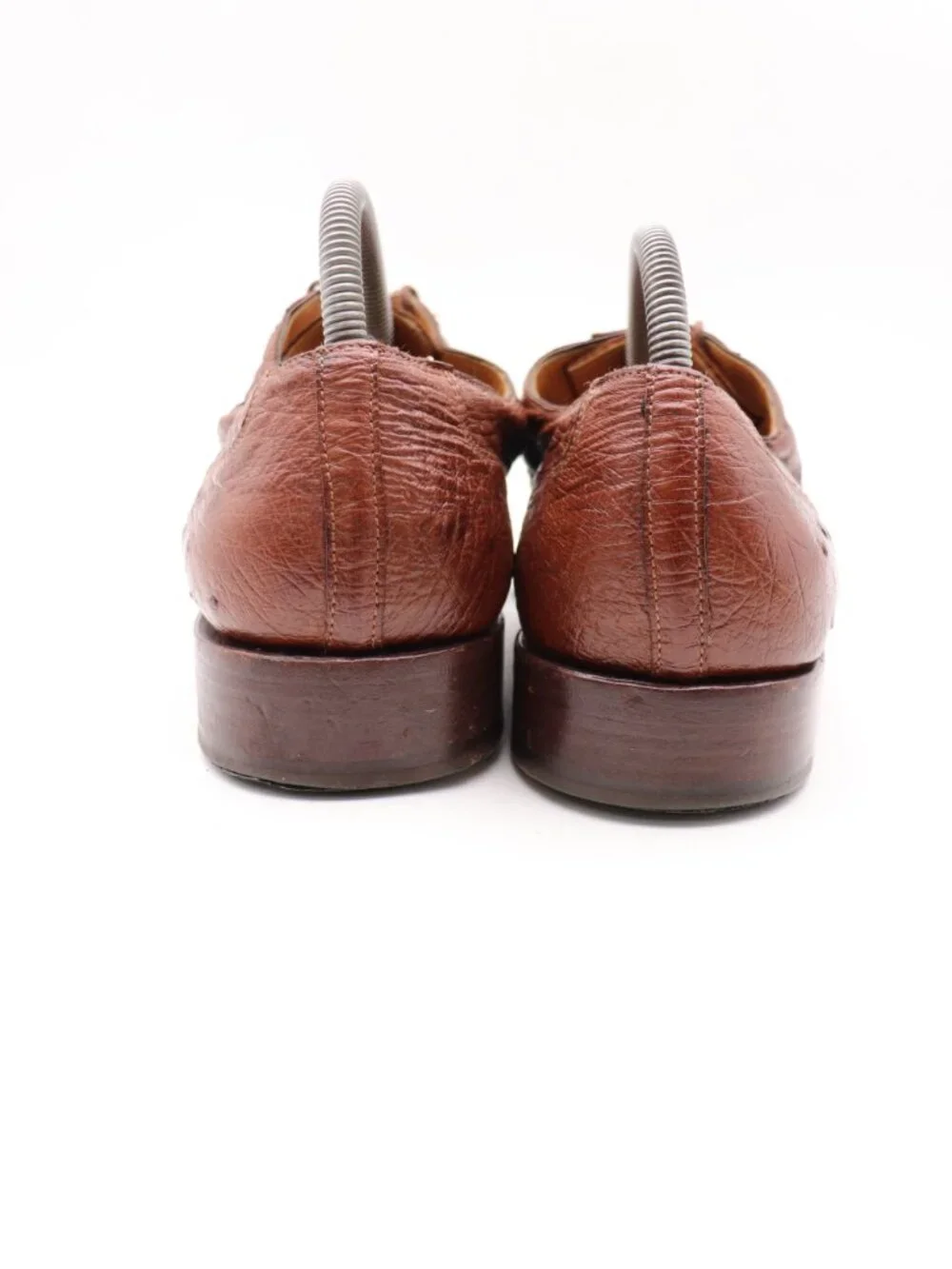 Romano Martegani Men's Size 8.5 Brown Ostrich Leather Oxford Dress Shoes Lace Up